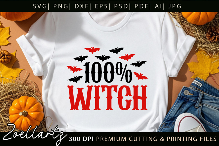 Spooky Witch SVG Cut File Funny Halloween T-shirt Mug Design