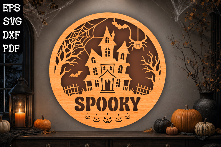 Spooky Haunted House Halloween Laser Cut SVG