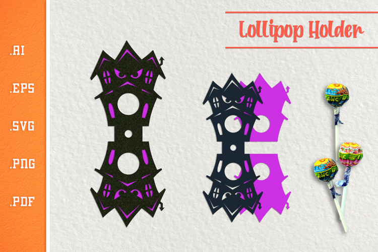 Halloween Spooky House Lollipop Holder - Paper Cut SVG