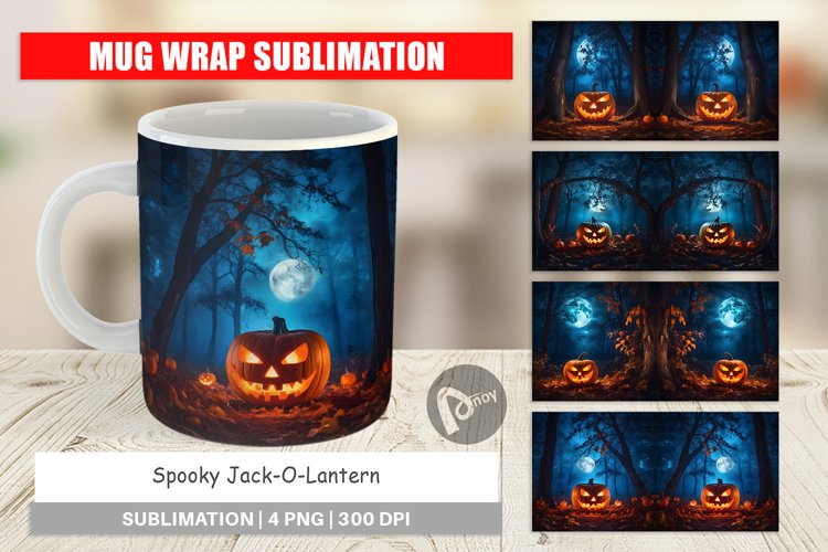 Mug Wrap Design Halloween Jack-O-Lantern