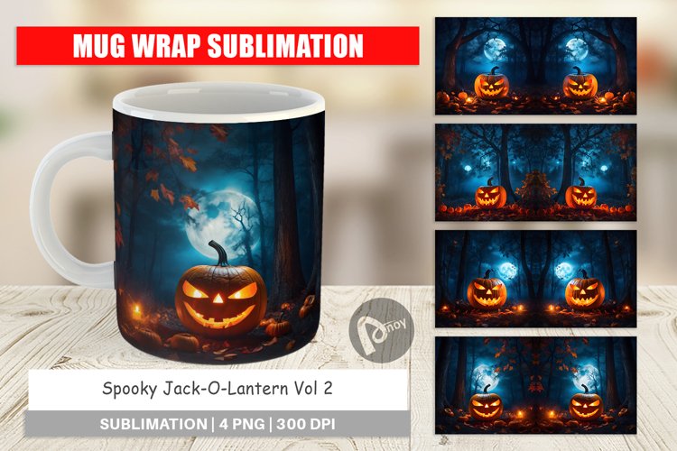 Mug Wrap Design Halloween Jack-O-Lantern