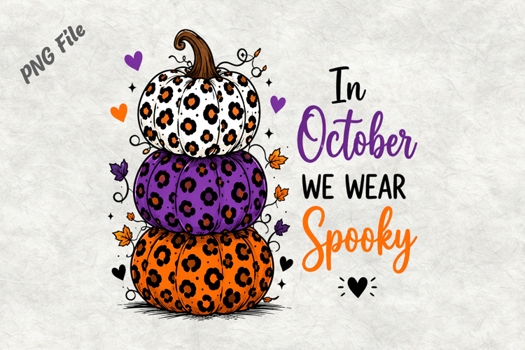 Spooky Leopard Pumpkin Halloween PNG