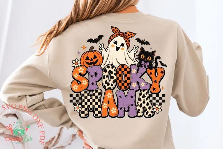 Spooky Mama PNG, Halloween Mom Sublimation Shirt Design