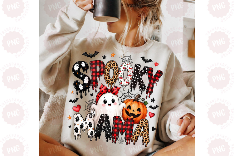 Spooky Mama Cheetah Halloween PNG