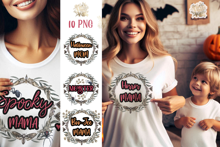 Halloween mom PNG, spooky mama clipart, boo-jee mama design
