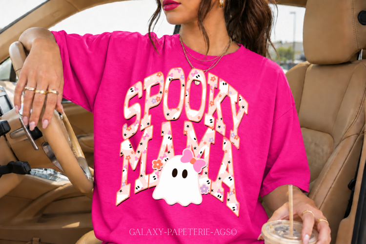 Pink Coquette Mama Halloween PNG, Girly Ghost
