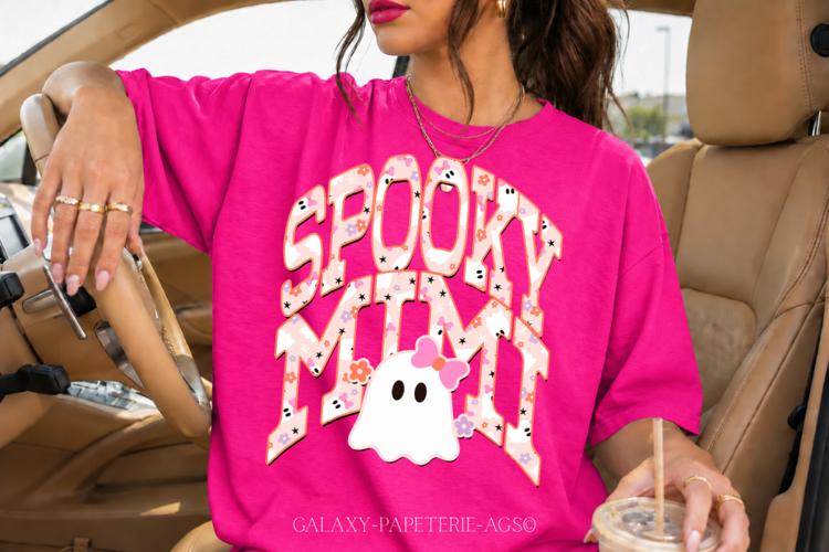 Pink Coquette Mimi Halloween PNG, Girly Ghost