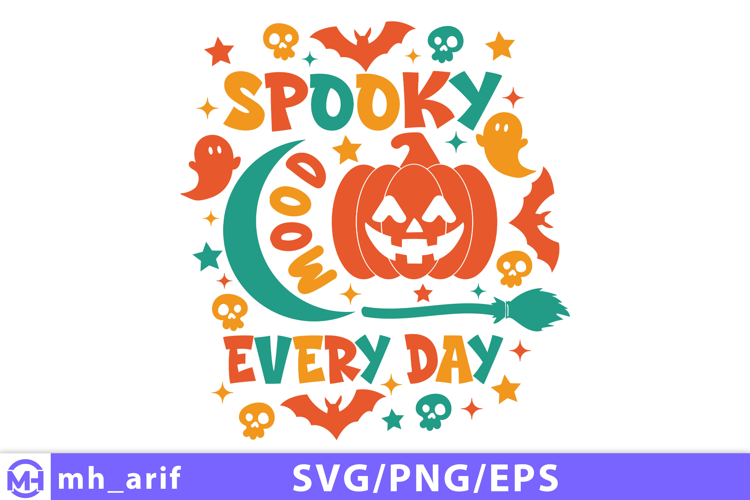 Spooky Mood Every Day Retro Halloween SVG PNG T-shirt Design