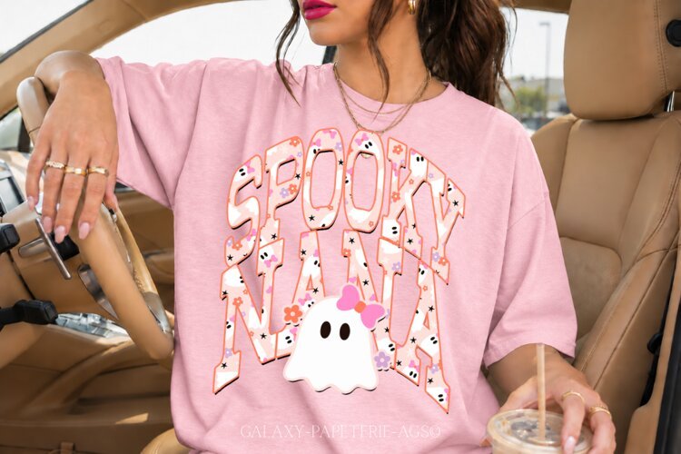 Pink Coquette Nana Halloween PNG, Girly Ghost