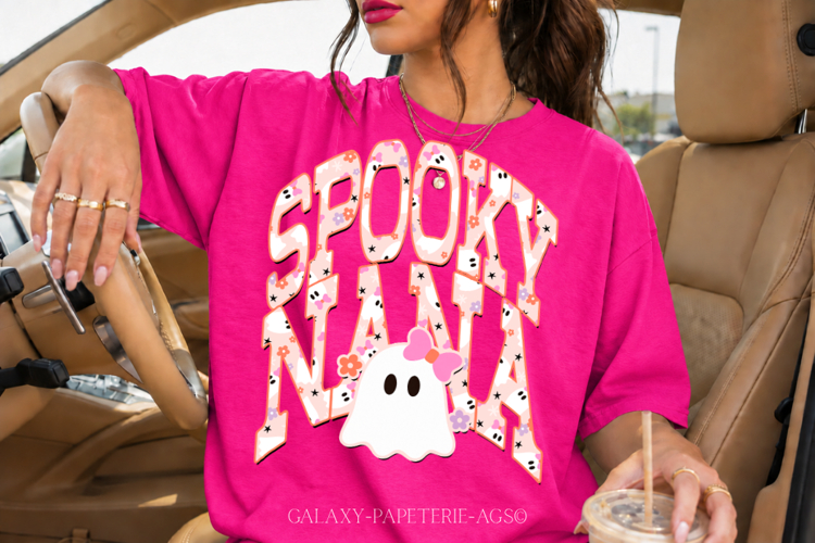 Pink Coquette Nana Halloween PNG, Girly Ghost