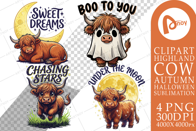 Celestial Highland Cow Sublimation