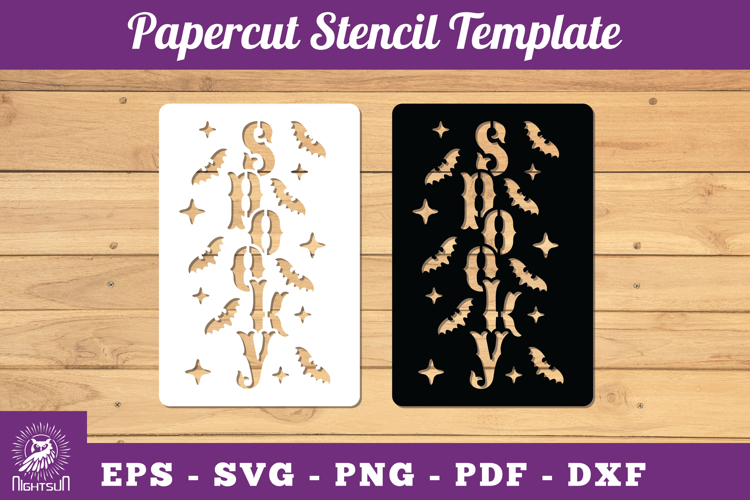 Spooky Papercut Stencil SVG