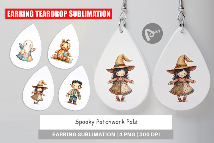 Halloween Patchwork Pals Earring