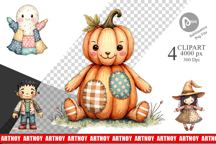 Halloween Patchwork Pals Clipart