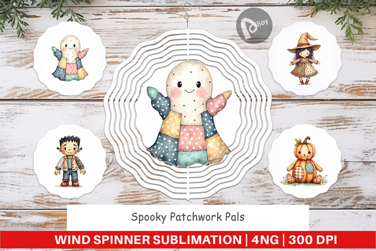 Halloween Patchwork Pals Wind Spinner