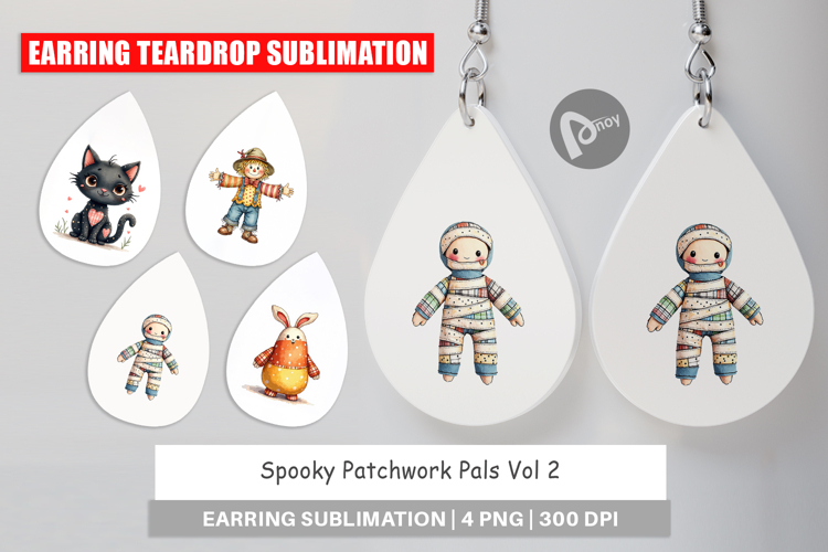 Halloween Patchwork Pals Earring