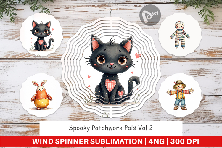 Halloween Patchwork Pals Wind Spinner
