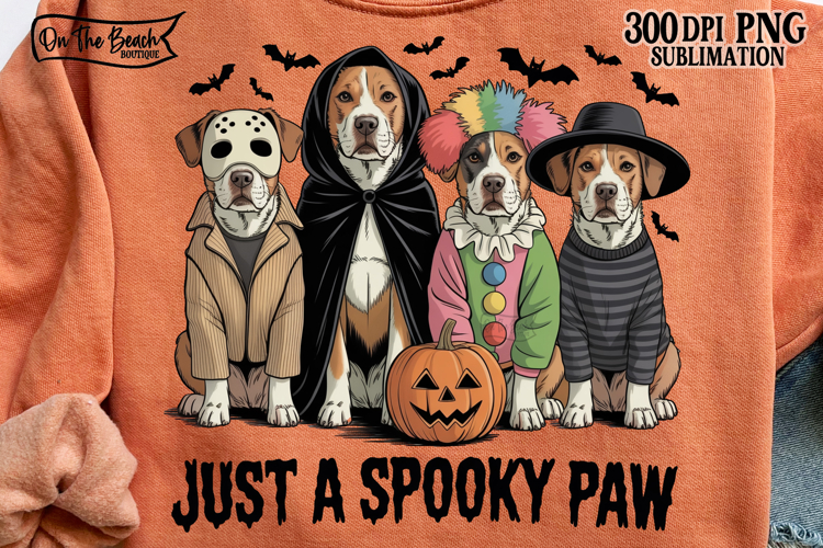 Just a Spooky Paw Png Halloween Dog PNG Funny Horror DTF