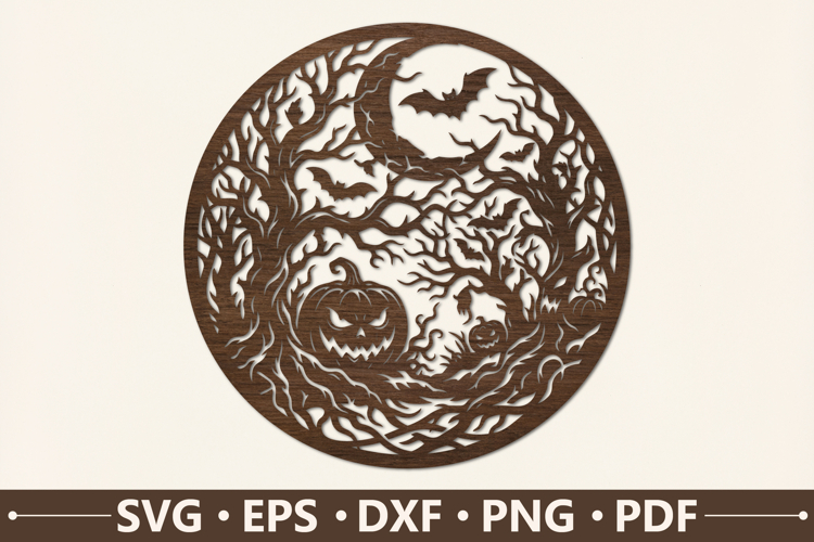 Spooky Pumpkin Forest SVG Design