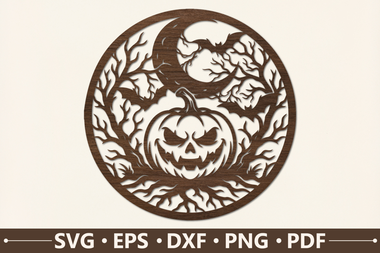 Spooky Pumpkin Moonlight SVG Design