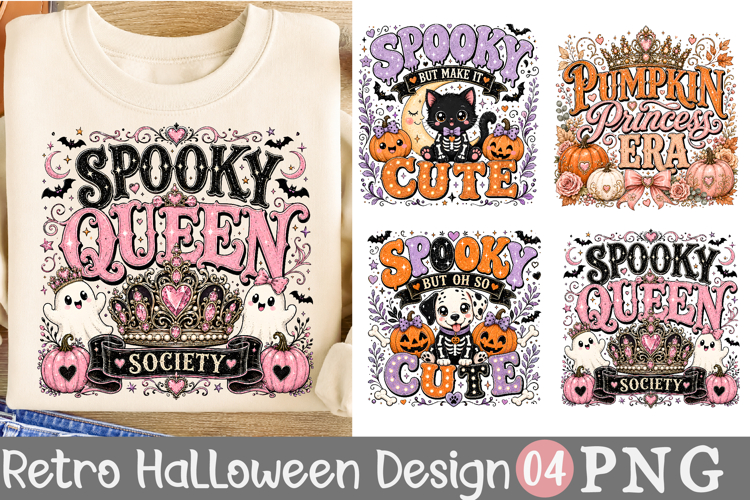 Spooky Queen Society Sublimation, Retro Halloween PNG
