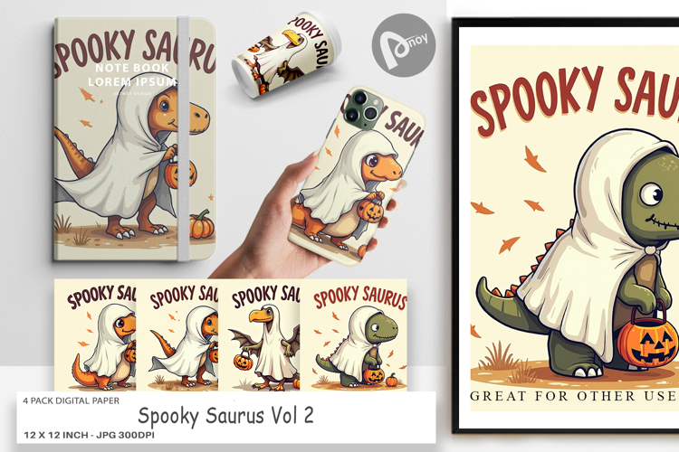 Spooky Saurus Digital Paper
