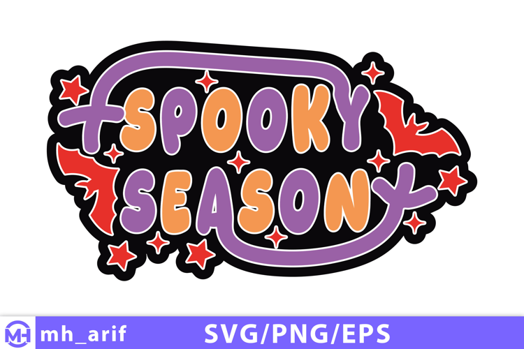 Retro Halloween Spooky Season SVG PNG T-shirt Design