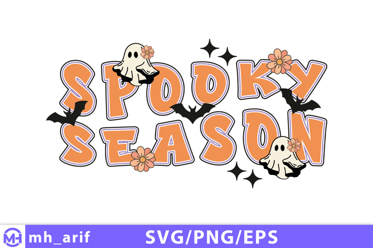 Retro Halloween Spooky Season SVG PNG Design
