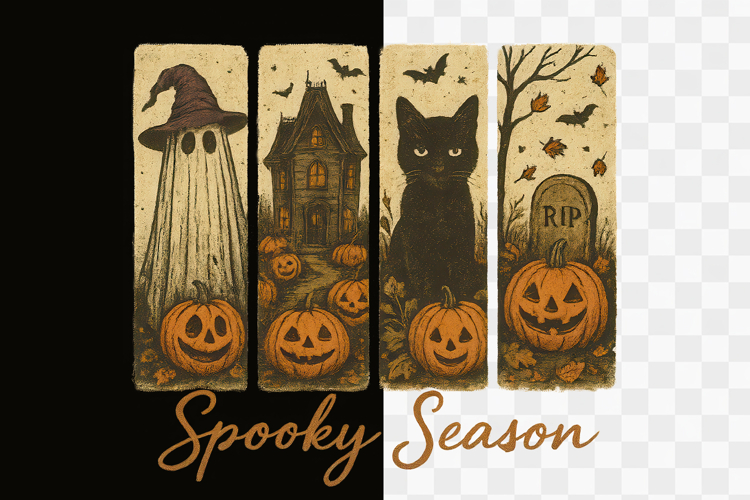 Retro Spooky Season Fall Pumpkin Halloween PNG Design