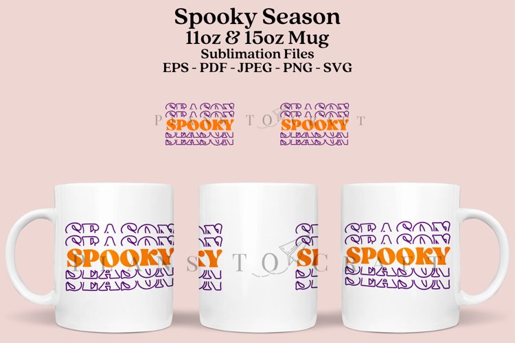 Spooky Season Mug Sublimation Wrap SVG