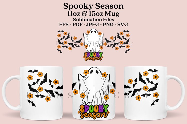 Spooky Season Mug Sublimation Wrap 11oz - 15oz