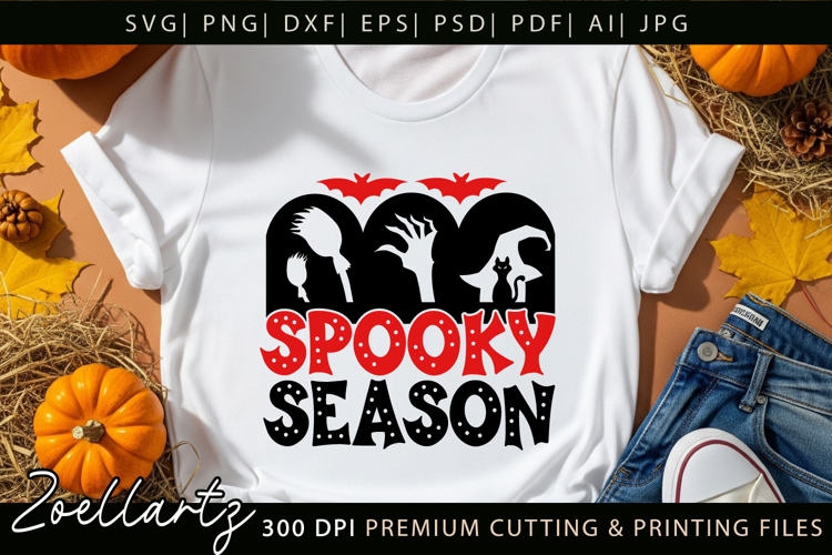 Spooky Season SVG for Cricut Halloween T-shirt Mug Design