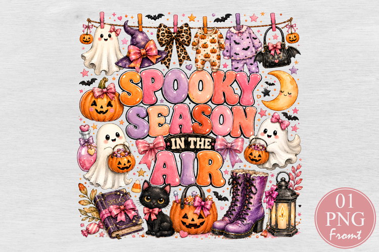 Spooky Season In The Air PNG, Pastel Halloween Sublimation