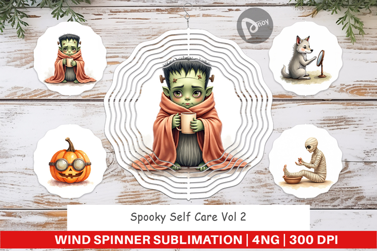 Wind Spinner Watercolor Spooky Self Care