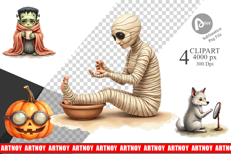 Clipart Watercolor Spooky Self Care
