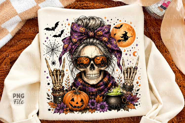 Spooky Skull Girl PNG, Halloween Skeleton Woman PNG