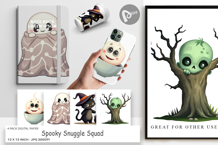 Digital Paper Snuggle Spooky Squad