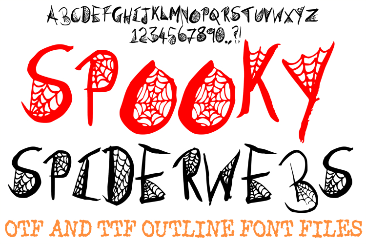 Spooky Spiderwebs Font Halloween Real Lettering Spooky Ink A