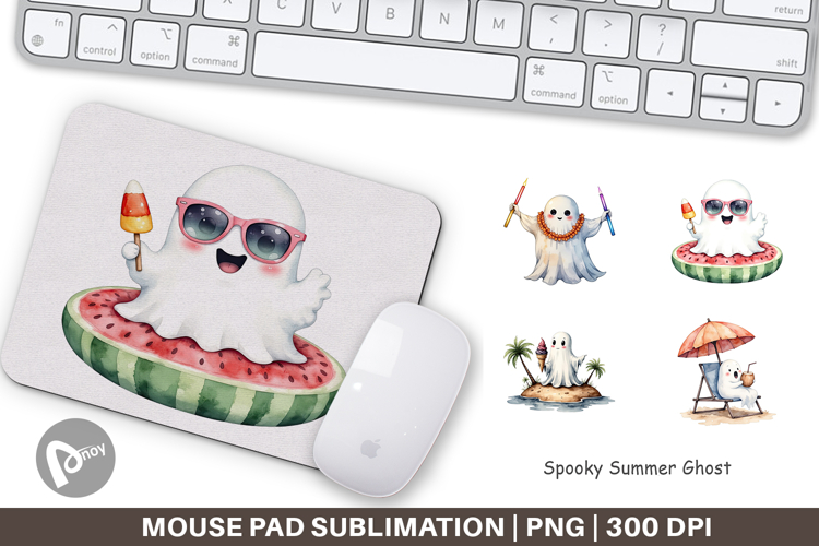 Mouse Pad Spooky Summer Ghosts