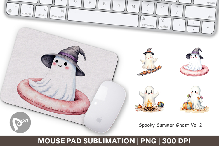 Mouse Pad Spooky Summer Ghosts