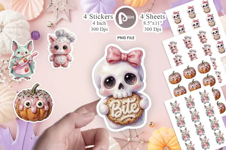 Spooky Bakery Monster Sticker