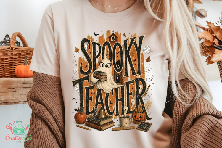 SpookyTeacher Halloween PNG - Retro Halloween Ghost Design