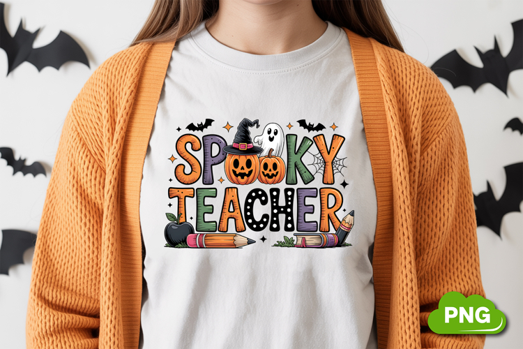Spooky Teacher PNG | Halloween Sublimation | Halloween PNG