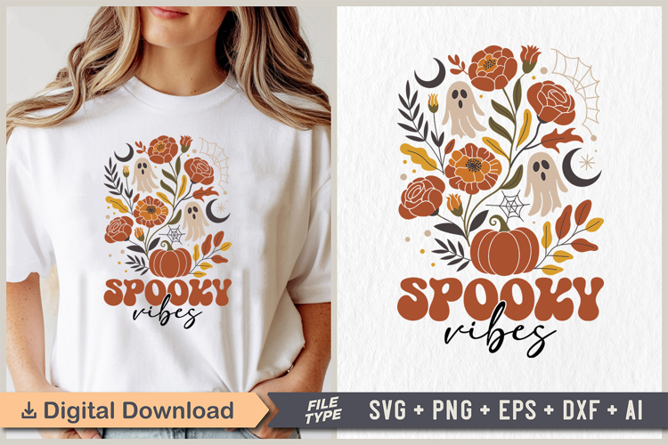 Spooky Vibes SVG | Halloween PNG | Spooky Halloween Clipart