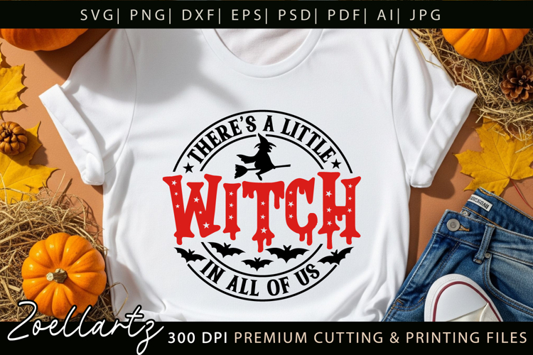 Spooky Witch SVG Cut File Funny Halloween T-shirt Mug Design