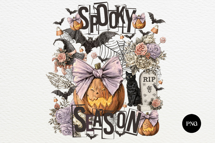 Vintage Halloween Collage PNG