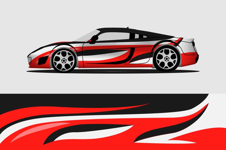Sport car decal wrap vehicle sticker design isolated example image 1