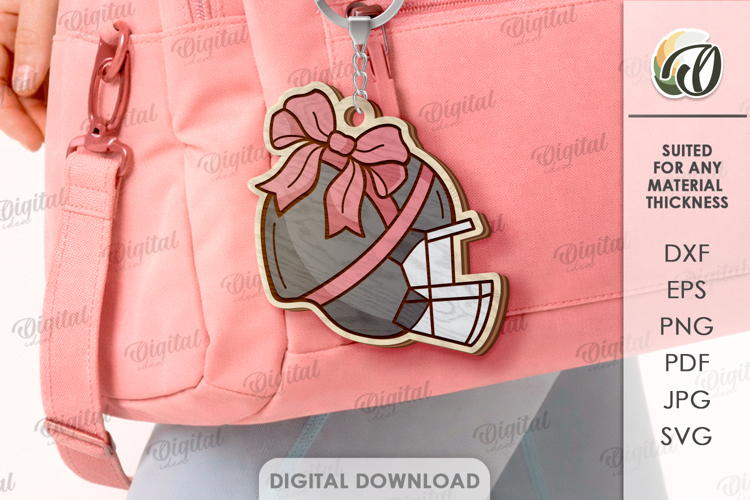 Sport Coquette Keychain Laser Cut. American Football SVG