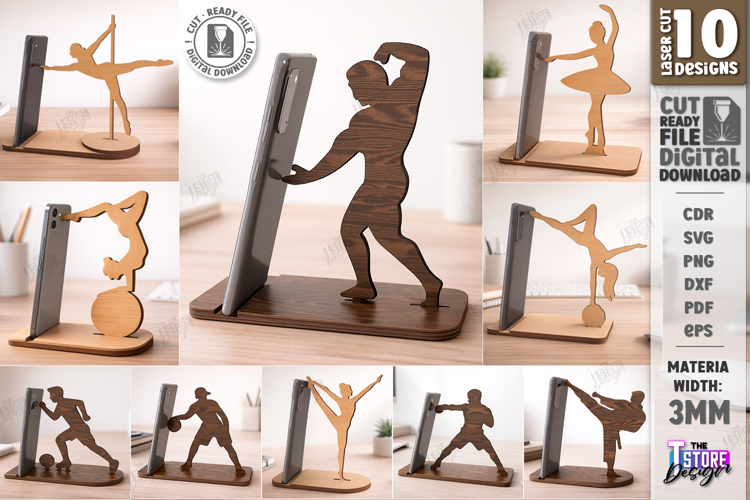 Phone Stand Laser Cut Bundle | Gym and Dance | Phone Holders