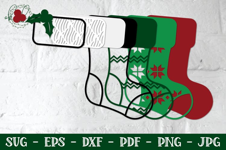 3D Christmas Stocking Gift Card Holder SVG Free Design of The Week